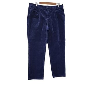 Croft & Barrow Blue Corduroy Stretch Straight leg Women's Pants Size 16 Short